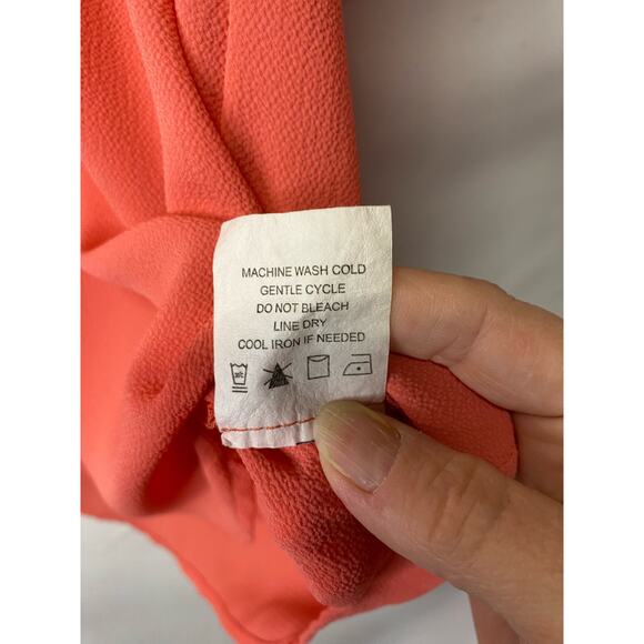 Star Scene Woman's Orange Pullover Top Blouse Tie Neck Size XL - Picture 4 of 4